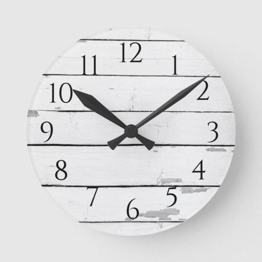 Horloge Ronde Shiplap Coastal Rustic (Recto)