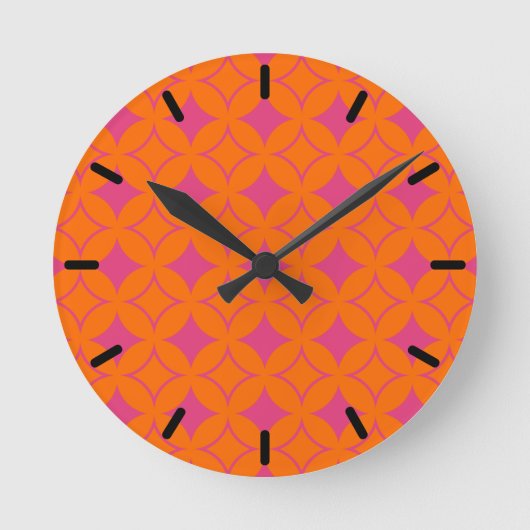 Horloge Ronde Shippo rose et orange (Recto)