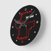 Horloge Ronde Shotokan Karate Black Belt Custom (Angle)