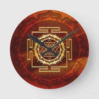 Horloge Ronde Shri Yantra - Conducteur cosmique d'énergie