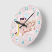 Horloge Ronde Shrimpy Jacks Fun Shrimp Caractère de dessin (Angle)