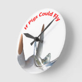 Horloge Ronde Si Les Chiens Pouvaient Voler (Angle)