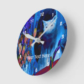 Horloge Ronde Siamese Cat Asbtract Animal (Angle)