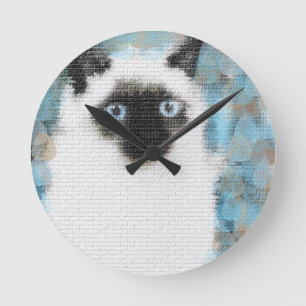 Horloge Ronde Siamois