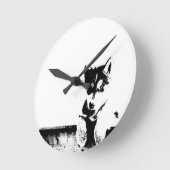 Horloge Ronde Siberian Husky Puppy (Angle)