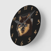 Horloge Ronde Sibérien Husky (Angle)