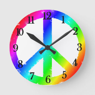 Horloge Ronde Signe de paix cool