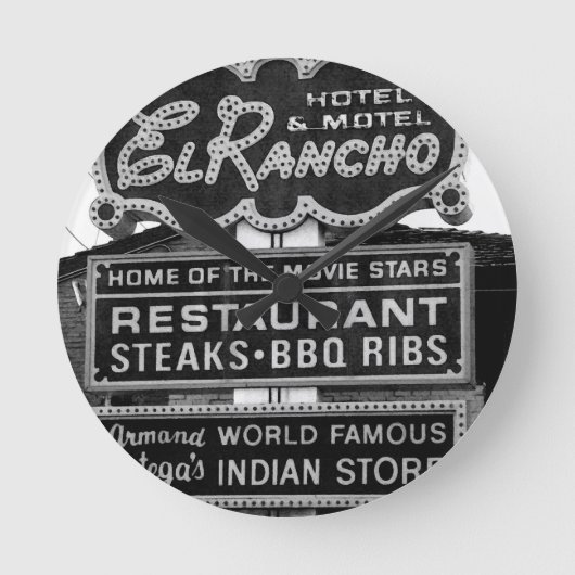 Horloge Ronde Signe d'hôtel d'EL Rancho (Recto)