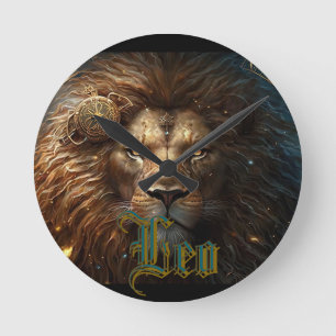 Horloge Ronde Signe du zodiaque Lion