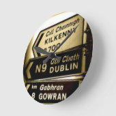 Horloge Ronde Signes routiers irlandais (Angle)