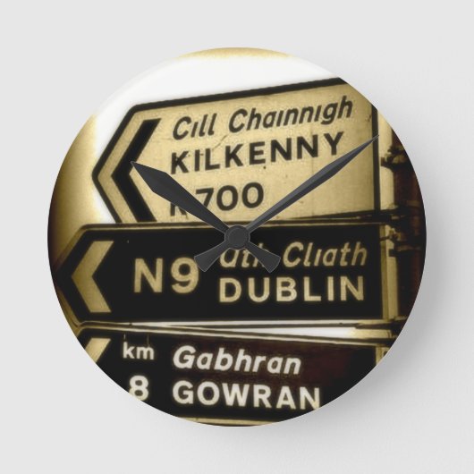 Horloge Ronde Signes routiers irlandais (Recto)