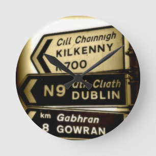 Horloge Ronde Signes routiers irlandais