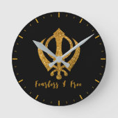 Horloge Ronde Sikh Khanda "Sans peur et libre" (Recto)