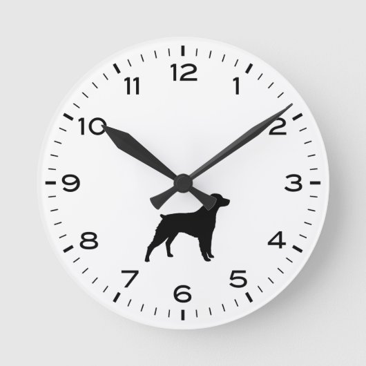 Horloge Ronde Silhouette bretonne de chien espagnol (Recto)