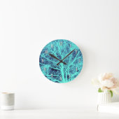 Horloge Ronde Silhouette d'arbre vert (Maison)