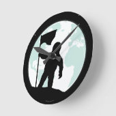 Horloge Ronde Silhouette d'astronaute (Angle)