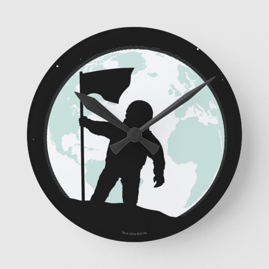 Horloge Ronde Silhouette d'astronaute (Recto)