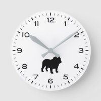 Silhouette de Bulldog anglais avec heures et minut