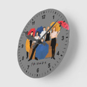 Horloge Ronde Silhouette de caractères FRIENDS™ (Angle)