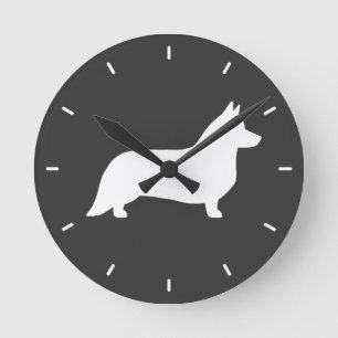 Horloge Ronde Silhouette de Corgi Gallois Cardigan