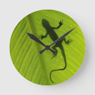 Horloge Ronde Silhouette de Gecko
