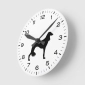 Horloge Ronde Silhouette de race de chien Saluki (Angle)