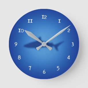 Horloge Ronde Silhouette de requin