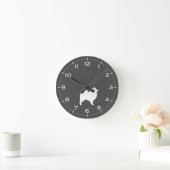 Horloge Ronde Silhouette de Samoyed Dog (Maison)