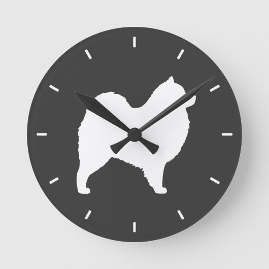 Horloge Ronde Silhouette de Samoyède (Recto)