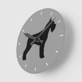 Horloge Ronde Silhouette de Schnauzer géant (Angle)