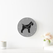 Horloge Ronde Silhouette de Schnauzer géant (Maison)
