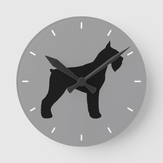 Horloge Ronde Silhouette de Schnauzer géant (Recto)