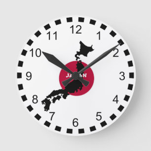 Horloge Ronde Silhouette du Japon