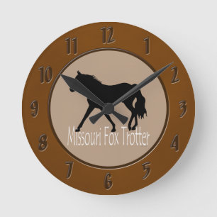 Horloge Ronde Silhouette noire du Missouri Fox