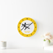 Horloge Ronde Silhouette noire Fencer avec clôture d'épée person (Maison)