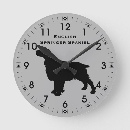 Horloge Ronde Silhouette personnalisée d'English Springer Spanie (Recto)