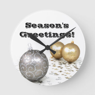 Horloge Ronde Silver and Gold Ornament Custom