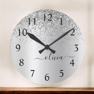 Horloge Ronde Silver Glitter Glam
