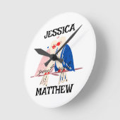 Horloge Ronde simple et élégante valentine, sucrée pour couple (Angle)