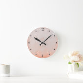 Horloge Ronde Simple moderne Rustique Pêche Gris Abstrait (Maison)