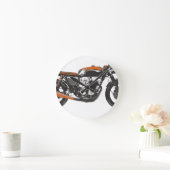Horloge Ronde Simple Motorcycle - Cafe Racer 750 Drawing (Maison)