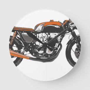 Horloge Ronde Simple Motorcycle - Cafe Racer 750 Drawing