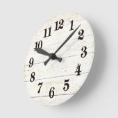 Horloge Ronde Simples bois blanc, 2 heures sur 24 (Angle)