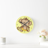 Horloge Ronde Singe de garçon avec la banane (Maison)