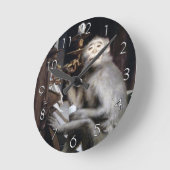 Horloge Ronde Singe de sourire (Angle)