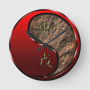 Horloge Ronde Singe de Terre