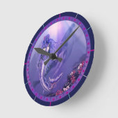 Horloge Ronde Sirène d'océan violet (Angle)