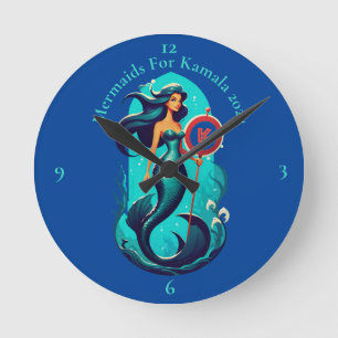 Horloge Ronde Sirènes pour Kamala 2024 Thunder_Cove