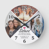 Horloge Ronde Sisters Script Citation Moderne Hot Rose Heart Pho (Recto)