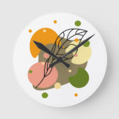 Horloge Ronde Sites abstraits intéressants avec feuilles (Recto)